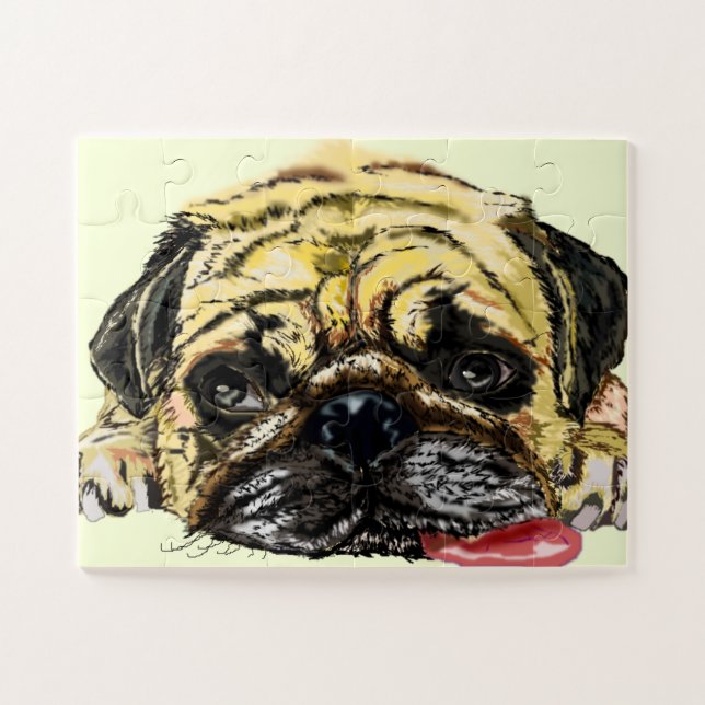 Puzzle de chien Pug (Horizontal)