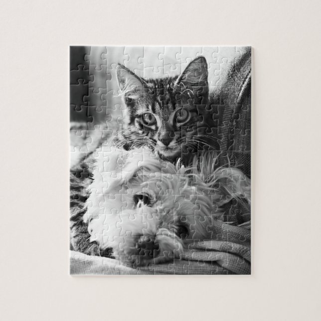 Puzzle de chiot et de chaton (Vertical)