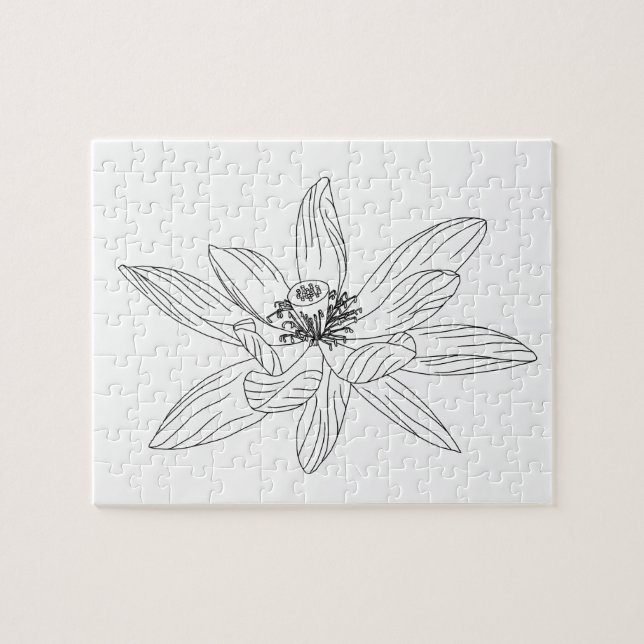 Puzzle de coloriage pour adultes à fleurs tropical (Horizontal)