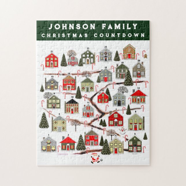 Puzzle de compte à rebours de Noël personnalisé (Vertical)