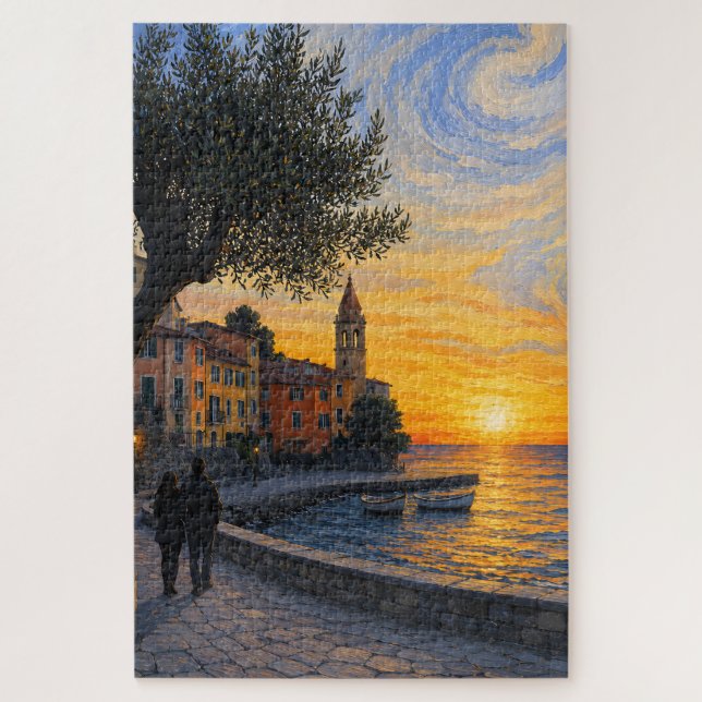 Puzzle de coucher de soleil italien de style post- (Vertical)