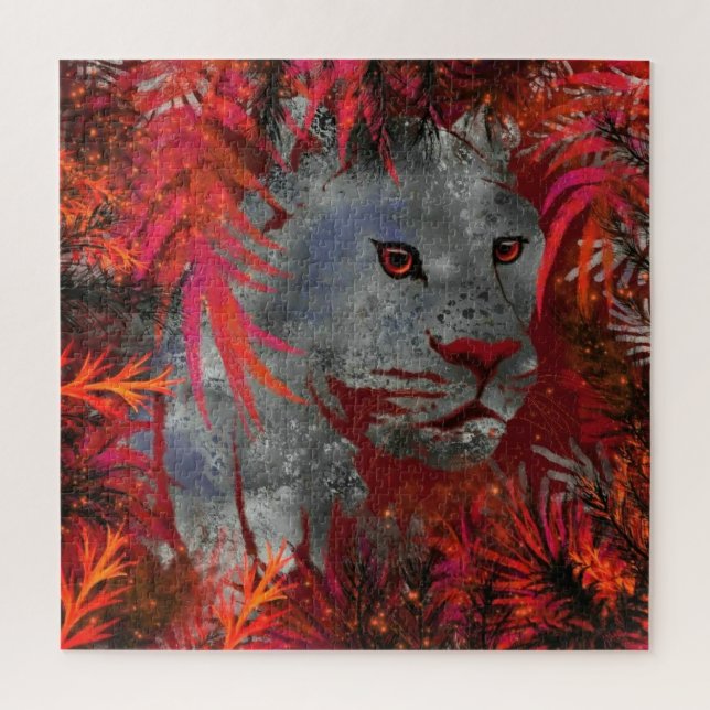 Puzzle de couguar à l'affût - Peinture (Vertical)
