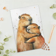 Puzzle de couple de capybaras câlins adorable