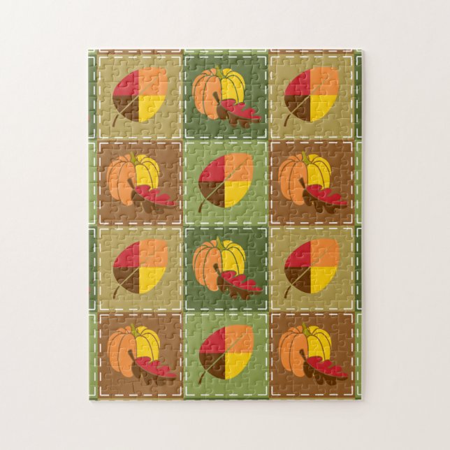 Puzzle de courtepointe d'automne (Vertical)