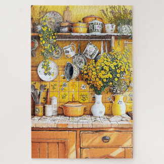 Puzzle de cuisine jaune soleil