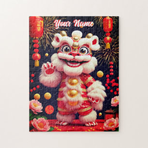 Puzzle de danse du lion Barongsai mignon