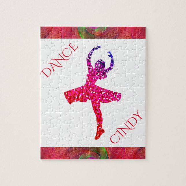 Puzzle de danse pour les filles. Nom personnalisé. (Vertical)