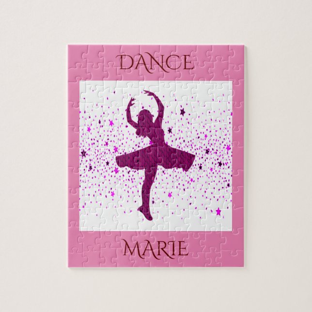 Puzzle de danse pour les filles. Nom personnalisé. (Vertical)