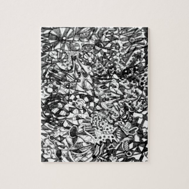 Puzzle de dessin Abstrait noir et blanc (Vertical)