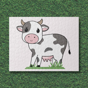 Puzzle de dessin de vache mignonne