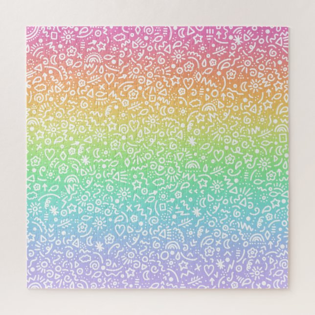 Puzzle de Doodle à Dégradé de Arc-en-ciel (Vertical)