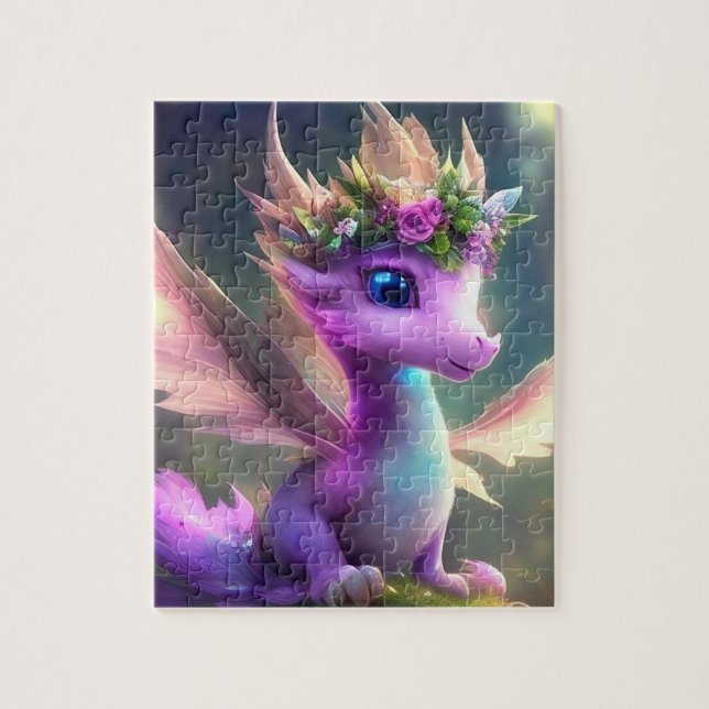 Puzzle de dragon de fées violettes (Vertical)