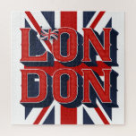 Puzzle de drapeau de Londres (20x20)<br><div class="desc">Le puzzle de drapeau de Londres pour ceux illustre le drapeau britannique et les couleurs à l'arrière-plan avec la typographie 3D faite sur commande pour ceux qui aiment visiter le coeur de l'Angleterre, des souvenirs, du tourisme ou du rêve d'aller là un jour. Les images du drapeau pour signifier le...</div>