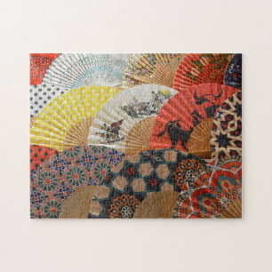 Puzzle de fans de danse flamenco espagnols colorés