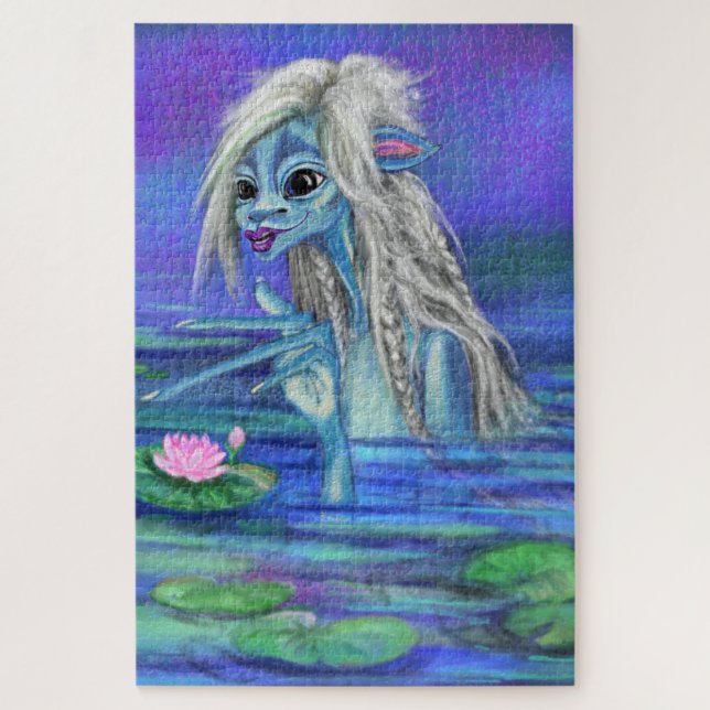 Puzzle de fantasy avec la fée du lac (Vertical)