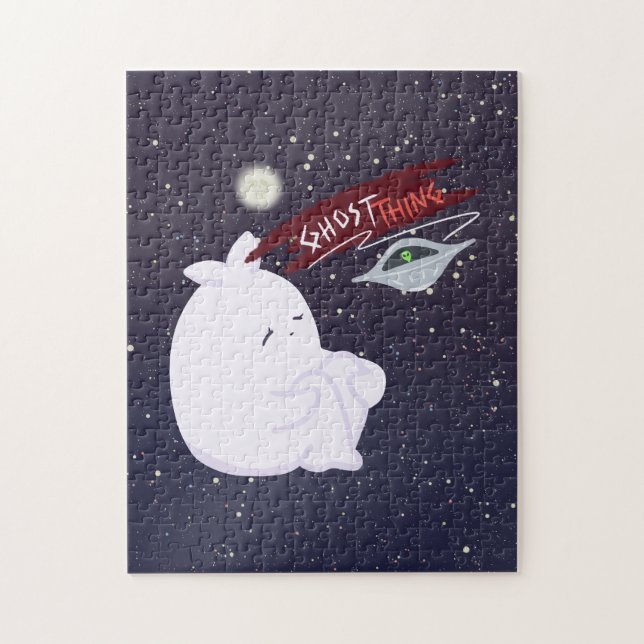Puzzle de fantôme et d'UFO mignon (Vertical)