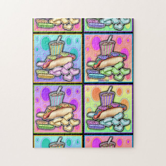 Puzzle de fast-food Hot Dog Pop Art (Vertical)