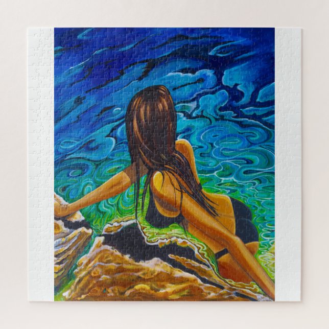 Puzzle de femme en bikini noir (Vertical)