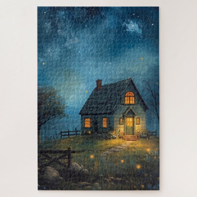 Puzzle de ferme fantaisiste nocturne (Vertical)