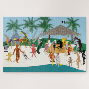 Puzzle de fête animale sur la plage