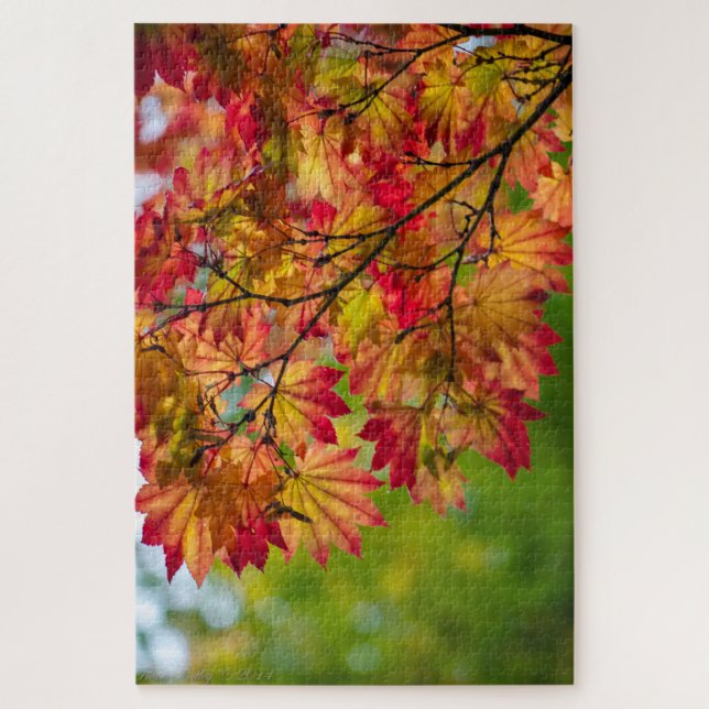 Puzzle de feuilles d'automne vraiment colorées (Vertical)