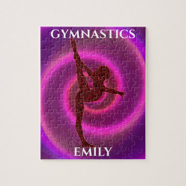Puzzle de fille de gymnastique avec le nom de l'en (Vertical)