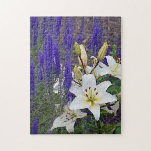 Puzzle de fleur de lys blanc