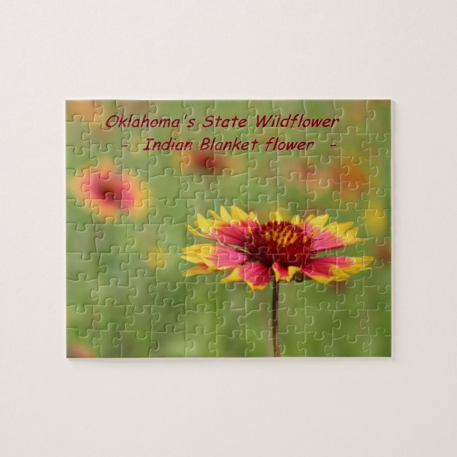 Puzzle de fleur sauvage d'état de l'Oklahoma (Horizontal)