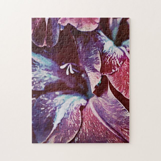 Puzzle de fleur violet magenta peint en gladiolus (Vertical)