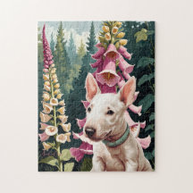 Puzzle de fleurs Bull Terrier Foxglove