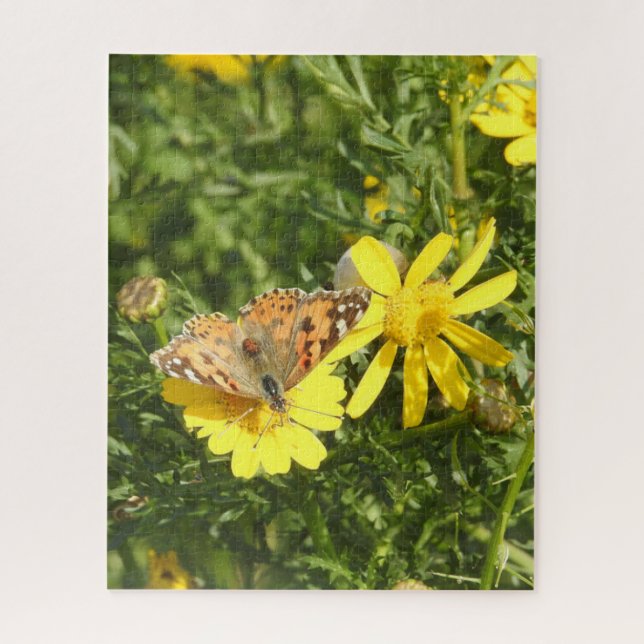 Puzzle de fleurs colorées papillon (Vertical)
