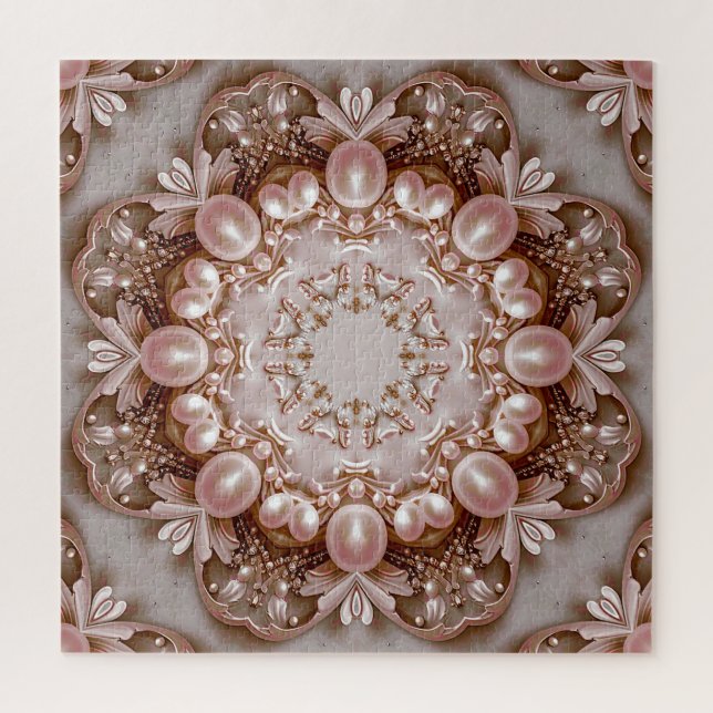 Puzzle de fleurs et de perles ornées roses (Vertical)