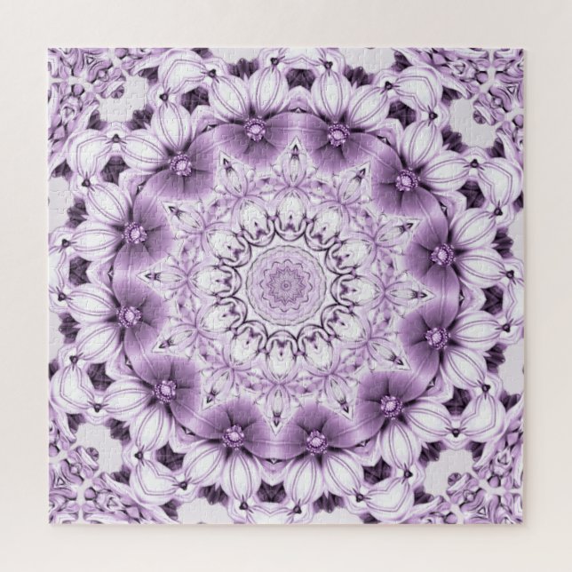 Puzzle de fleurs violettes élégantes (Vertical)