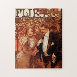 Puzzle de flirt d'Alphonse Mucha