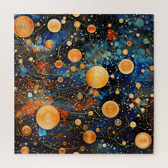 Puzzle de galaxie d'or céleste (Vertical)