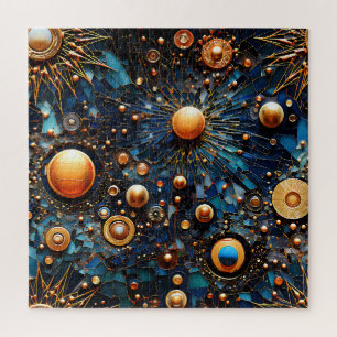 Puzzle de galaxie d'or céleste