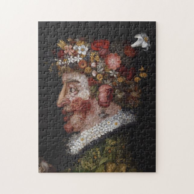 Puzzle de Giuseppe Arcimboldo - fleurs sur le noir (Vertical)