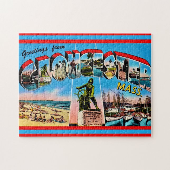 Puzzle de Gloucester MA avec message de bienvenue (Horizontal)