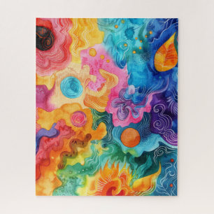 Puzzle de gribouillis à l'aquarelle