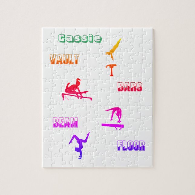 Puzzle de gymnastique - coffre, bars, poutre, plan (Vertical)