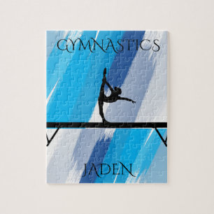 Puzzle de gymnastique de gymnastique. Nom personna
