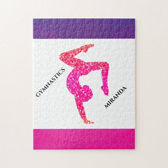 Puzzle de gymnastique pour fille personnalisée. (Vertical)