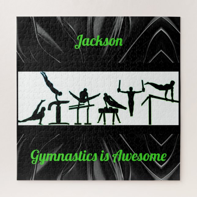 Puzzle de gymnastique pour garçons avec son nom ! (Vertical)