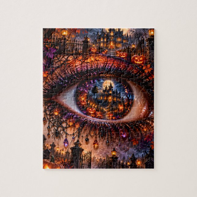 Puzzle de Halloween gothique surréaliste d'oeil (Vertical)