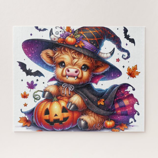 Puzzle de Halloween Highland Cow (Horizontal)