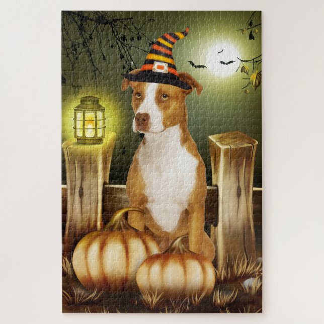 Puzzle de Halloween Pitbull (Vertical)
