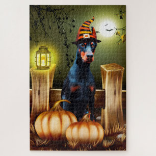 Puzzle de Halloween pour chien Doberman