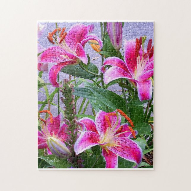 Puzzle de Jardin de stargazer asiatique peint (Vertical)