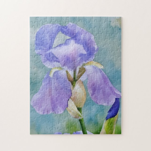 Puzzle de jardin fleuri d'Iris violet (Vertical)