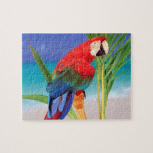 Puzzle de jeu de perroquets tropicaux